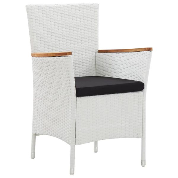 vidaXL Juego de comedor de jard&iacute;n 7 piezas rat&aacute;n sint&eacute;tico blanco