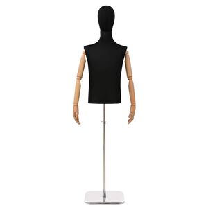 vidaXL Maniqu&iacute; ajustable de 170-218 cm con base Masculino PP Negro