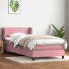 vidaXL Cama box spring con colch&oacute;n terciopelo rosa 90x220 cm