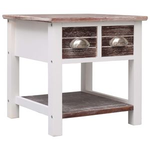 vidaXL Mesa auxiliar madera de Paulownia marr&oacute;n 40x40x40 cm