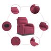 vidaXL Sillón reclinable eléctrico de terciopelo rojo tinto