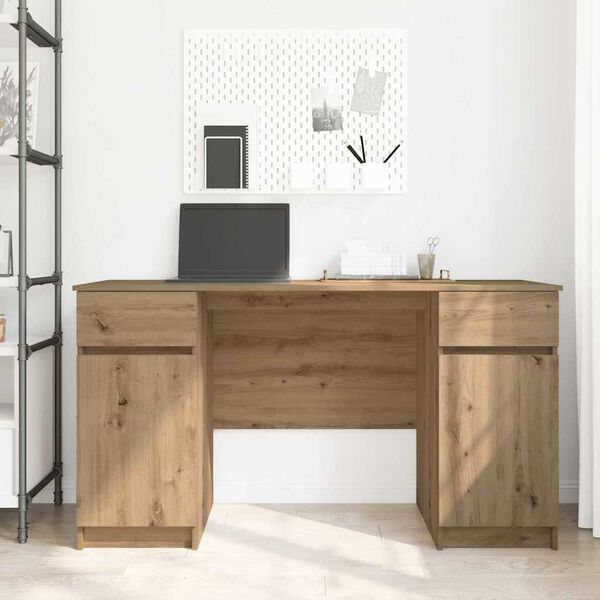 vidaXL Escritorio Roble artisan 140 x 49 x 76 cm Madera contrachapada