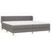 vidaXL Cama box spring con colch&oacute;n tela gris oscuro 200x200 cm