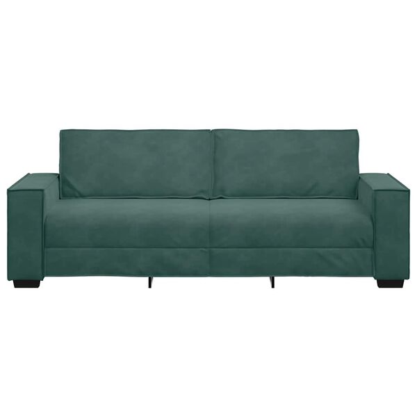 vidaXL Sofá de 3 plazas terciopelo verde oscuro 180 cm