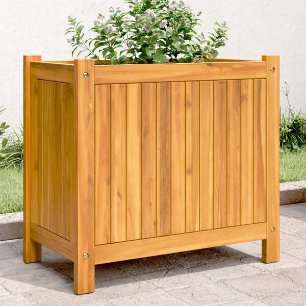 vidaXL Jardinera con forro madera maciza de acacia 54x31x50 cm