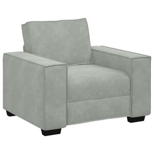 vidaXL Sill&oacute;n sof&aacute; gris claro 100x78x84 cm terciopelo