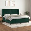 vidaXL Cama box spring con colch&oacute;n terciopelo verde oscuro 200x200 cm
