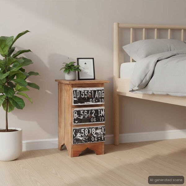 vidaXL Mesita de noche madera maciza de caoba 30x30x51 cm