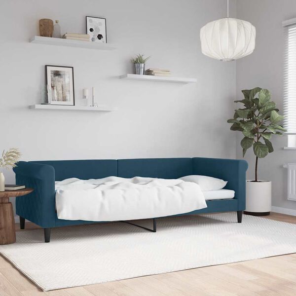 vidaXL Sof&aacute; cama sin colch&oacute;n terciopelo azul 80x200 cm