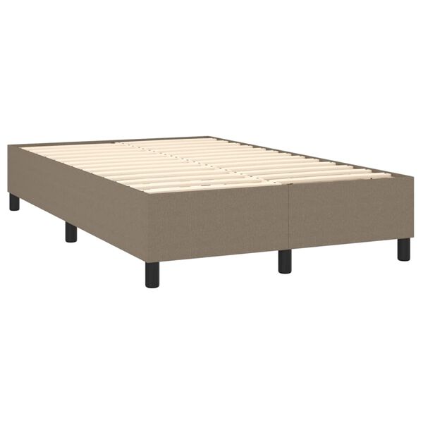 vidaXL Cama box spring con colch&oacute;n tela gris taupe 120x200 cm