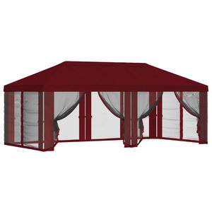 vidaXL Funda de Gazebo con Paredes Laterales 6 x 3 m Burdeos Poli&eacute;ster