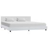vidaXL Estructura de cama de cuero sint&eacute;tico blanco 180x200 cm