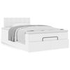 vidaXL Estructura cama otomana colch&oacute;n cuero sint&eacute;tico blanco