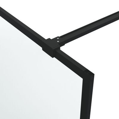 vidaXL Mampara de ducha vidrio ESG esmerilado negro 140x195 cm