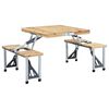 vidaXL Mesa de camping plegable con 4 asientos acero aluminio