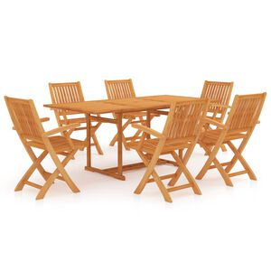 vidaXL Conjunto de comedor de jard&iacute;n 7 piezas madera maciza de teca