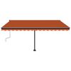 vidaXL Toldo manual retr&aacute;ctil con LED naranja y marr&oacute;n 400x300 cm