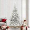 vidaXL &Aacute;rbol de Navidad Artificial Preiluminado Plateado 240 cm PET
