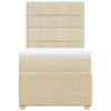 vidaXL Cama box spring con colch&oacute;n tela color crema 90x200 cm