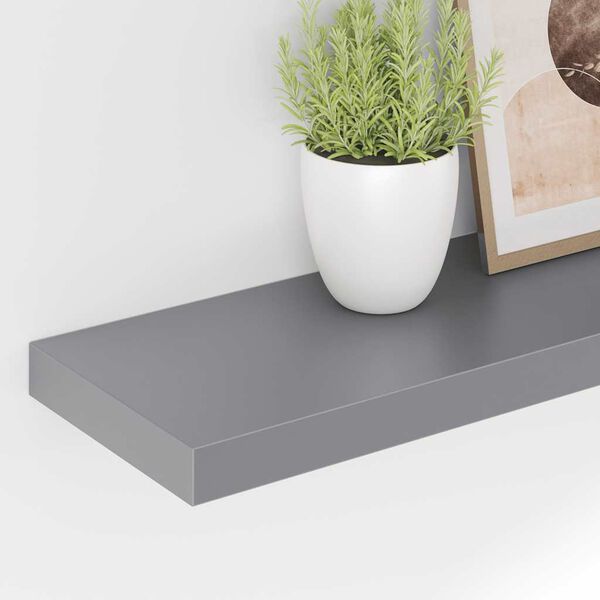 vidaXL Estantes flotantes de pared 2 uds MDF gris 120x23,5x3,8 cm