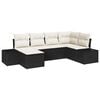 vidaXL Conjunto de sof&aacute; de jard&iacute;n 6 uds. Negro y crema rat&aacute;n sint&eacute;tico