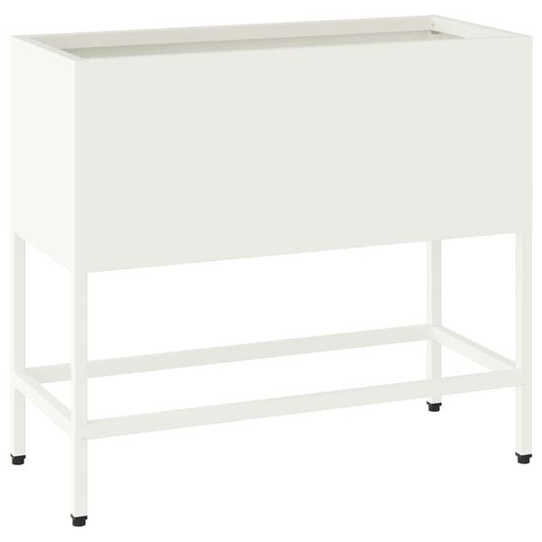 vidaXL Jardinera Elevada Blanco 60 x 26 x 48 cm Acero