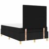 vidaXL Cama Box Spring LED con colch&oacute;n Negro 120 x 200 cm tela