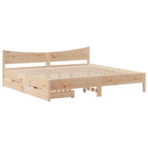 vidaXL Estructura de cama con cajones madera maciza de pino 200x200 cm