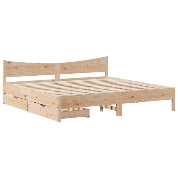 vidaXL Estructura de cama con cajones madera maciza de pino 200x200 cm