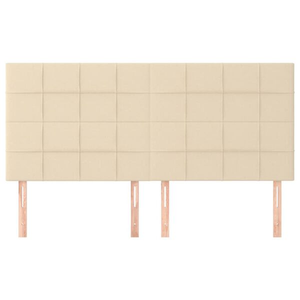 vidaXL Cabecero de cama de tela color crema 180x5x118/128 cm