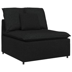 vidaXL M&oacute;dulo central de sof&aacute; modular con cojines, color negro, 100 cm