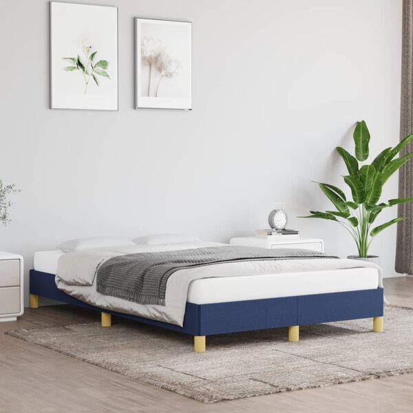 vidaXL Estructura de cama sin colchón tela azul 120x190 cm