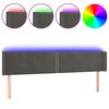 vidaXL Cabecero con LED de terciopelo gris oscuro 163x16x78/88 cm