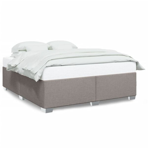 vidaXL Cama sin colch&oacute;n tela gris taupe 200x200 cm