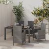 vidaXL Set de comedor de jard&iacute;n 5 pzas y cojines rat&aacute;n sint&eacute;tico gris
