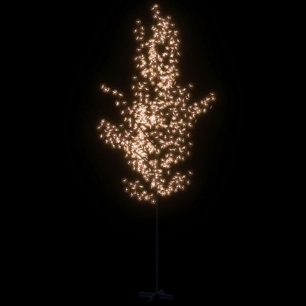 vidaXL Árbol LED con flor de cerezo 672 LED blanco cálido 400 cm
