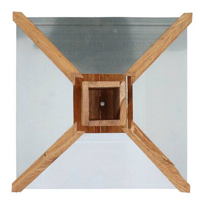 Esschert Design Mesa para pájaros con silo y tejado cuadrado acero