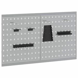 vidaXL Panel de Herramientas 2 uds. Gris 100 x 1 x 60 cm Acero