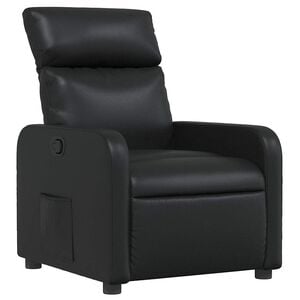 vidaXL Sill&oacute;n reclinable de cuero sint&eacute;tico negro