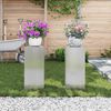 vidaXL Soporte de plantas 2 pcs Plateado 24 x 24 x 55 cm