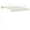 vidaXL Toldo autom&aacute;tico con LED sensor de viento color crema 300x250cm