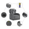 vidaXL Sillón de masaje reclinable eléctrico cuero sintético gris