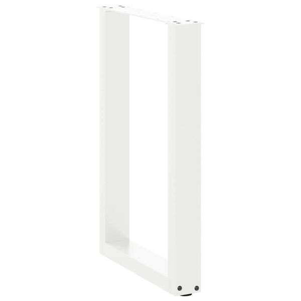 vidaXL Patas para mesa de comedor en forma de U (2 unidades), color blanco, 50 x (72-73) cm, acero