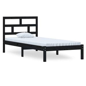 vidaXL Estructura de cama madera maciza de pino negro 100x200 cm