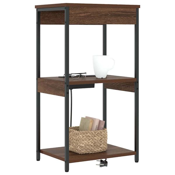 vidaXL Armario de Noche con estante Roble Marr&oacute;n 41 x 31 x 76 cm