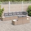 vidaXL Conjunto de sof&aacute; de jard&iacute;n 8 pcs Beige y gris rat&aacute;n sint&eacute;tico