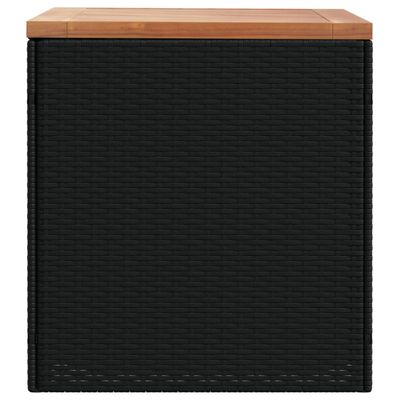 vidaXL Caja de almacenaje jardín madera acacia ratán negro 110x50x54cm