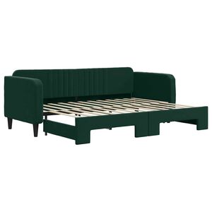 vidaXL Sof&aacute; cama nido terciopelo verde oscuro 80x200 cm