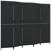 vidaXL Biombo de 5 paneles rat&aacute;n sint&eacute;tico negro