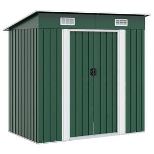 vidaXL Caseta de jard&iacute;n verde metal